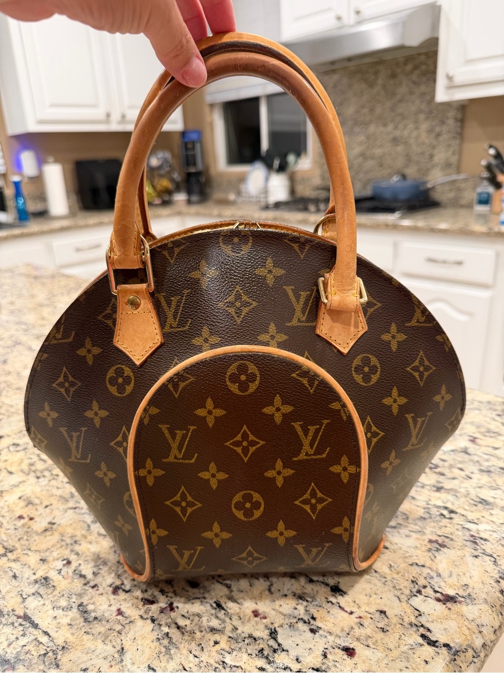 Authentic Louis Vuitton Ellipse Brown Monogram Dome Satchel